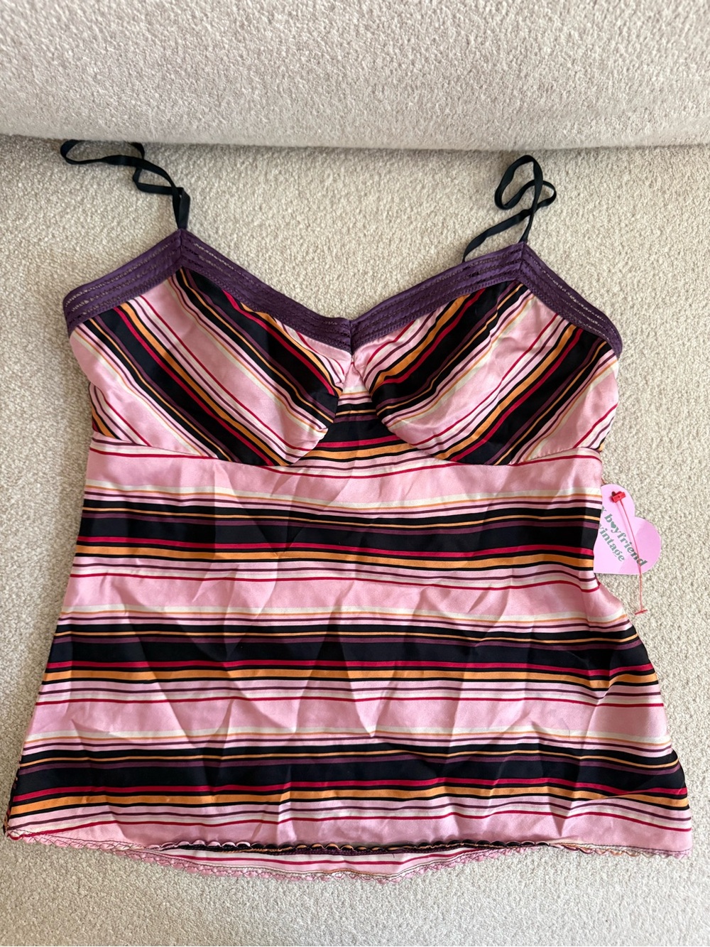 The Limited Pink, Purple & Black Striped Camisole